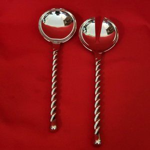 Stainless Steel Pasta Salad Spoon Fork Utensils Twisted Handles